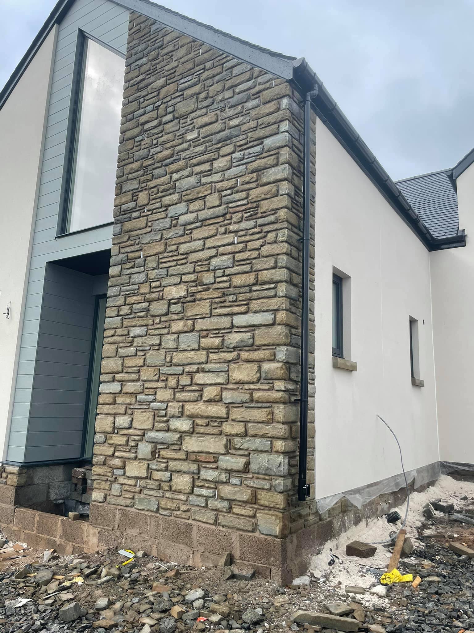 Brick cladding on new build home